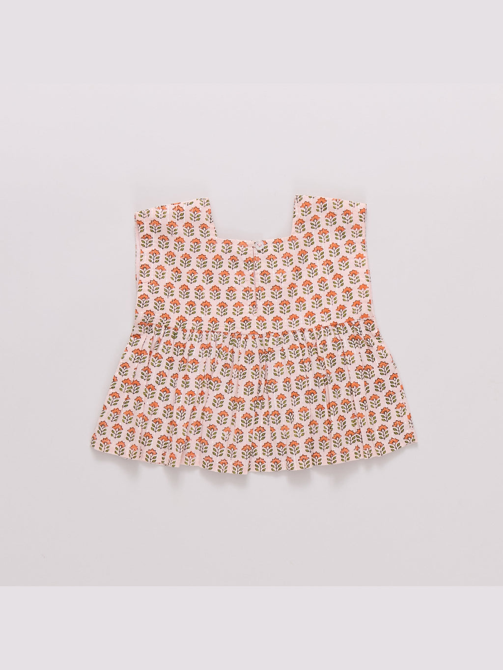 Kamari Top - Pink Prairie Block Print