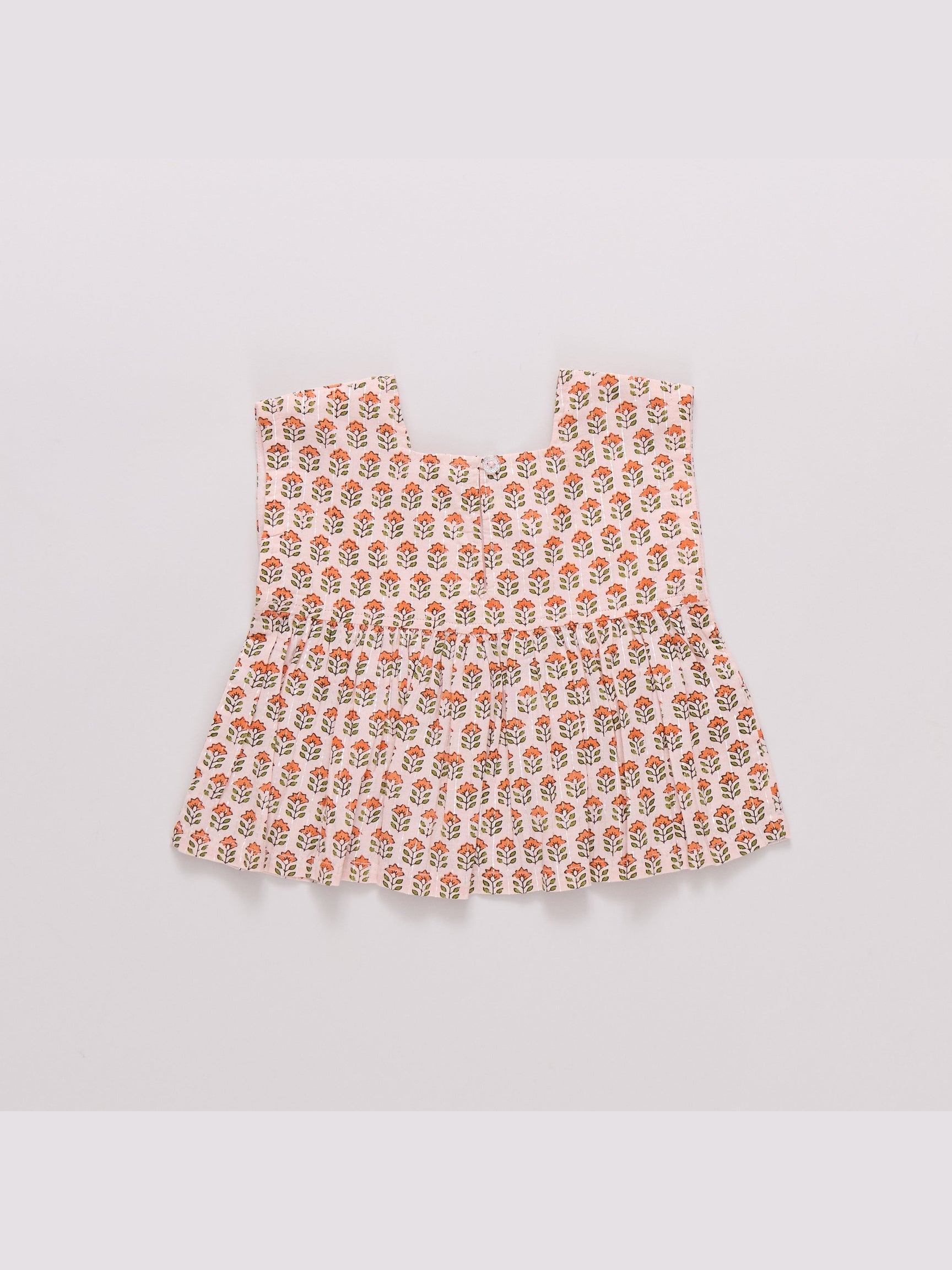 Kamari Top - Pink Prairie Block Print