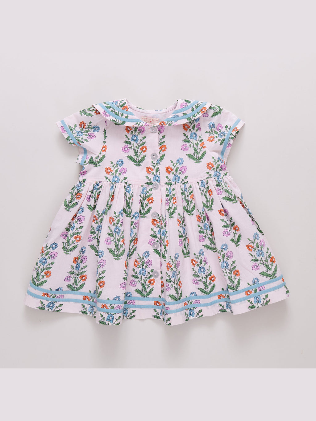 Elowen Dress - Pink Dewdrop Block Print