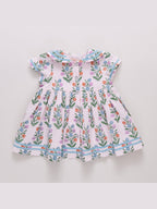 Elowen Dress - Pink Dewdrop Block Print