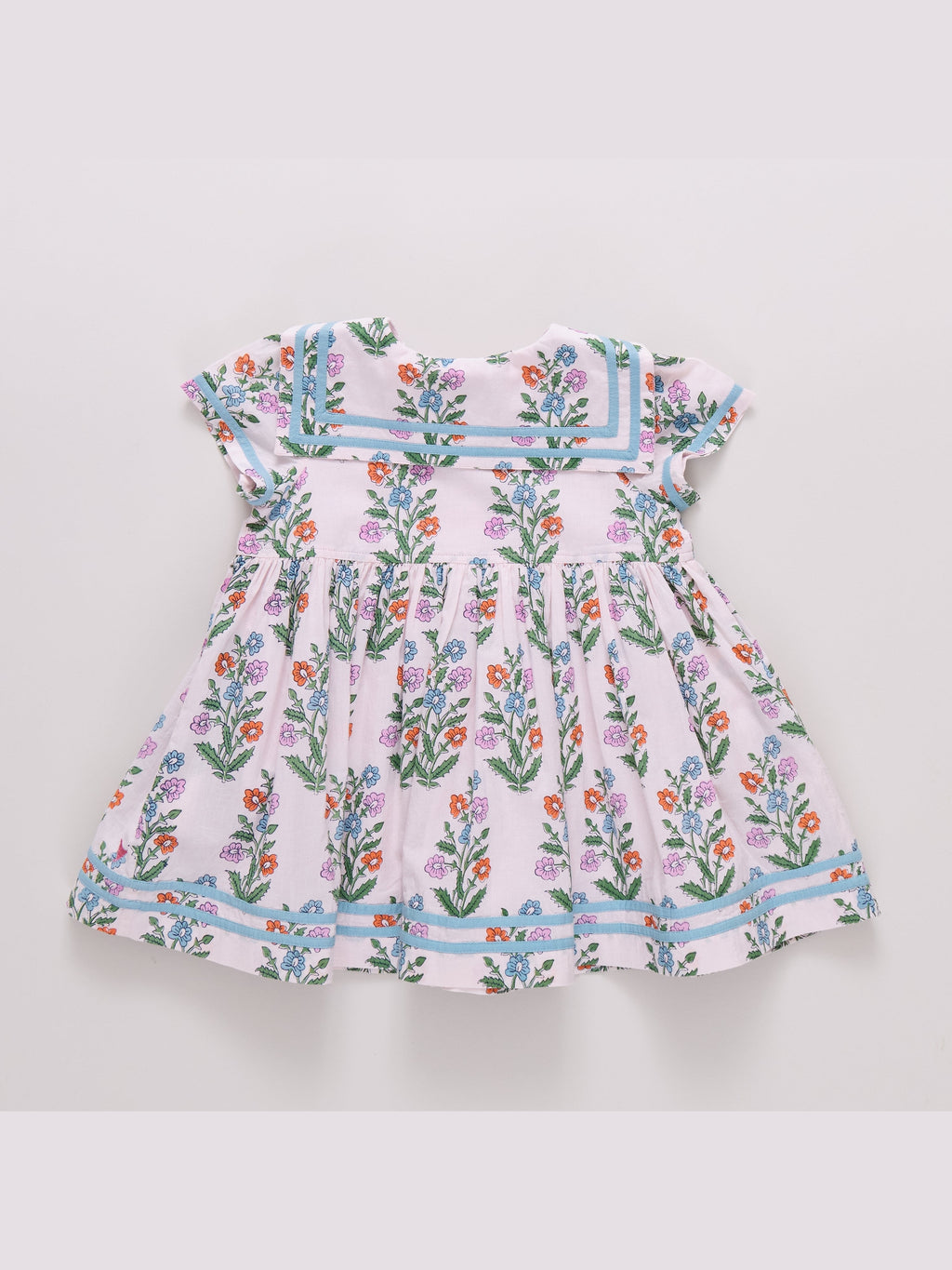 Elowen Dress - Pink Dewdrop Block Print