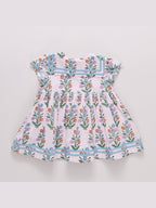Elowen Dress - Pink Dewdrop Block Print