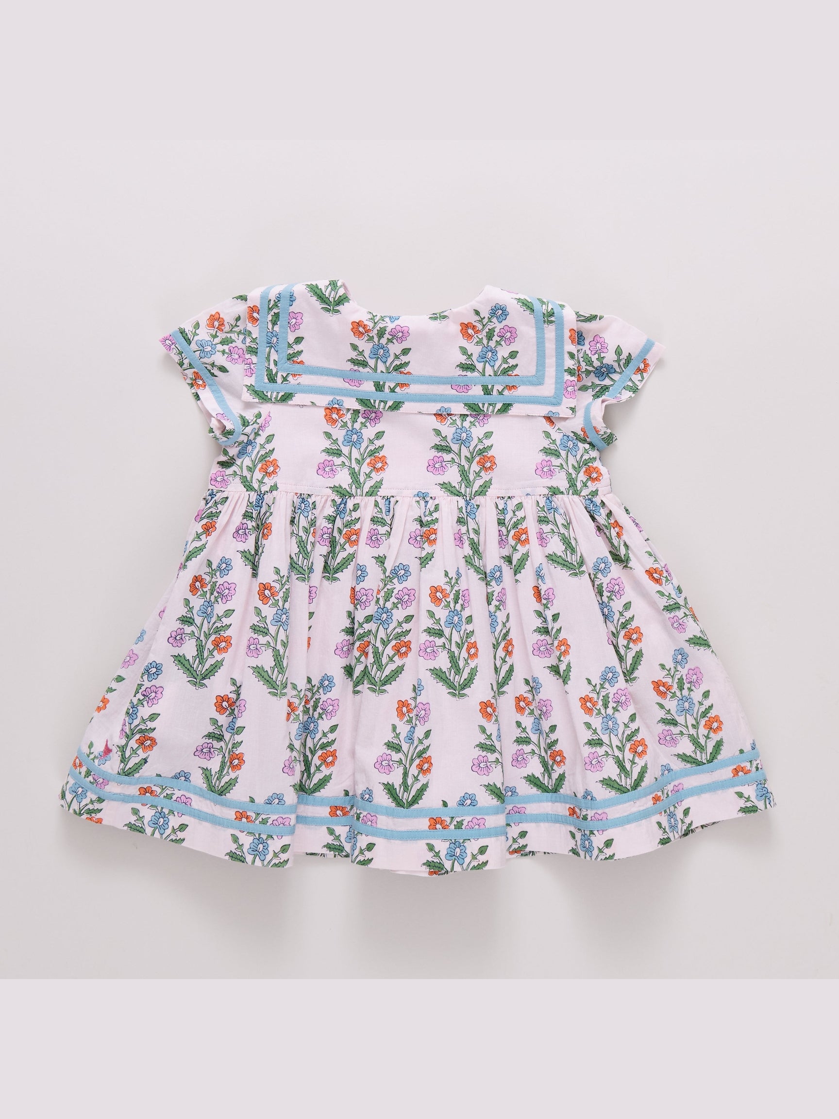Elowen Dress - Pink Dewdrop Block Print
