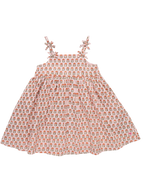 Tia Dress - Pink Prairie Block Print