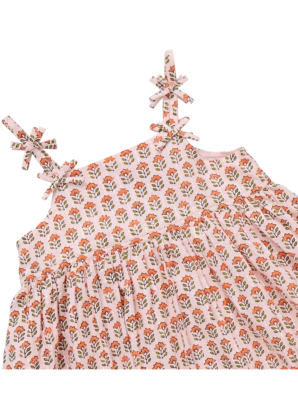 Tia Dress - Pink Prairie Block Print