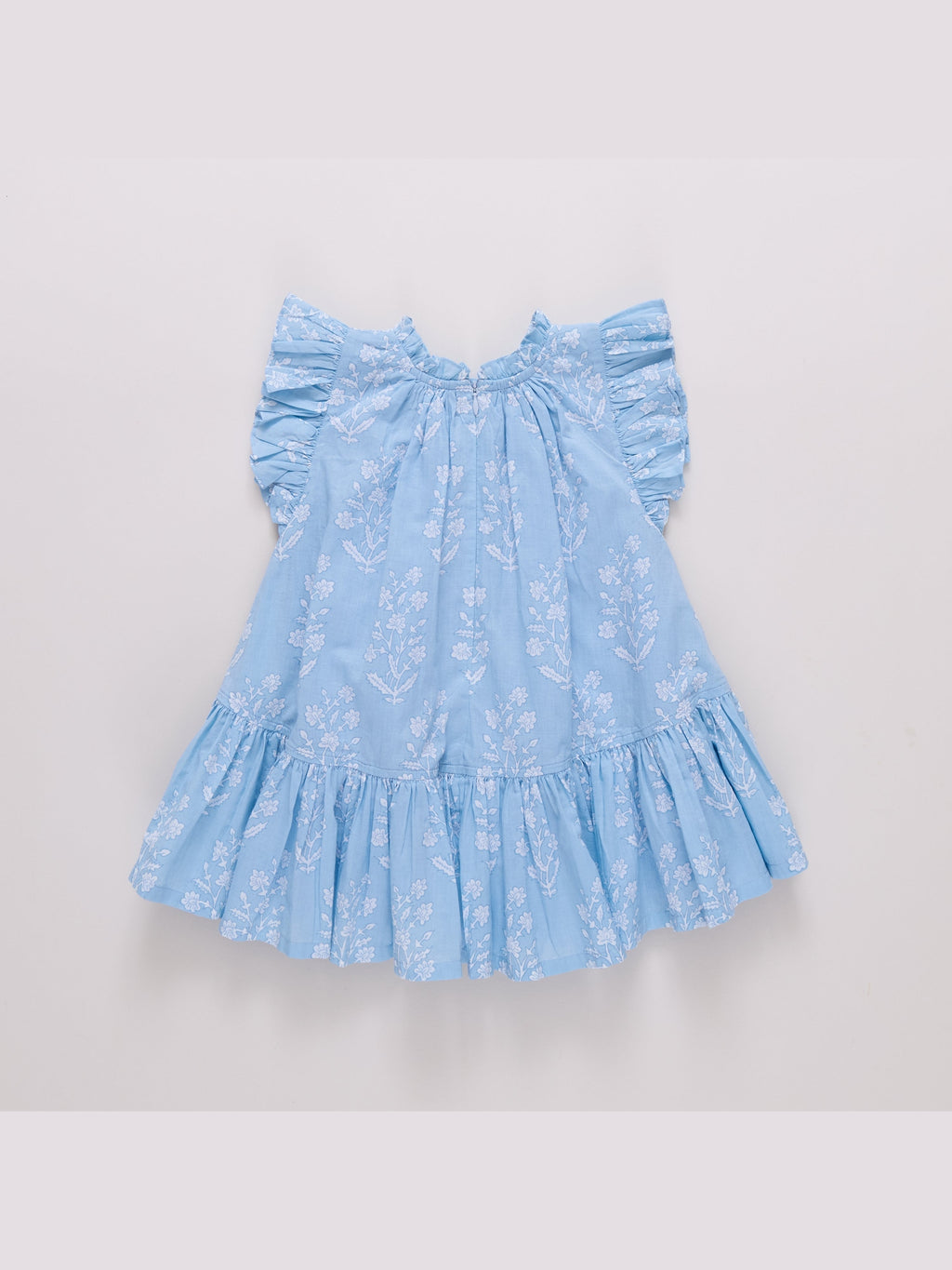 Harper Dress - Blue Dewdrop Block Print