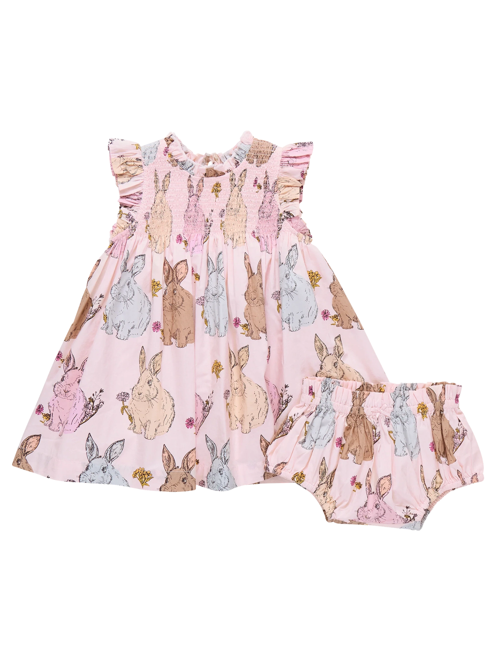 Stevie Dress Set - Vintage Bunnies - Posh Tots Children's Boutique