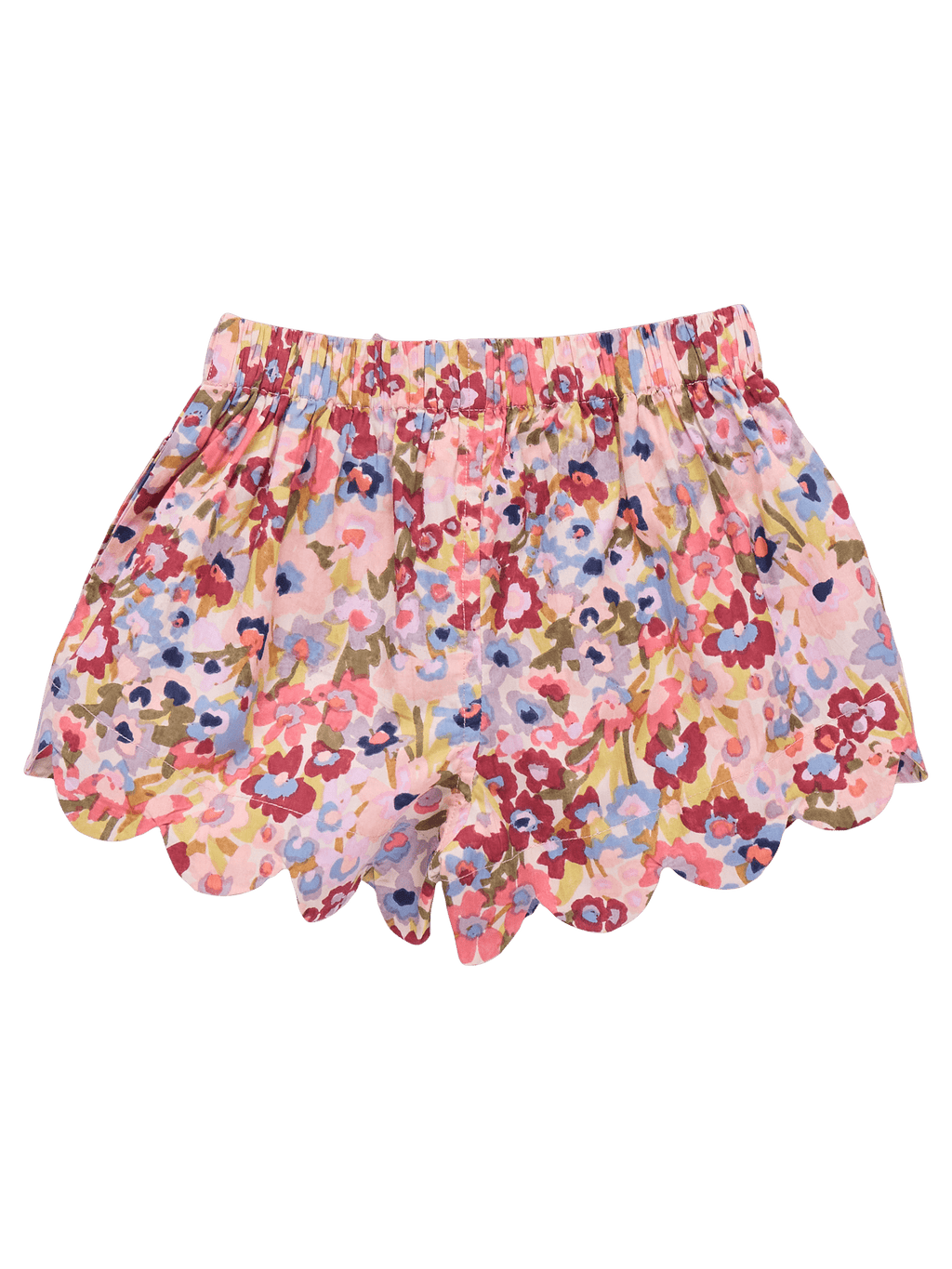 Scalloped Short - Burgundy Sketched Floral