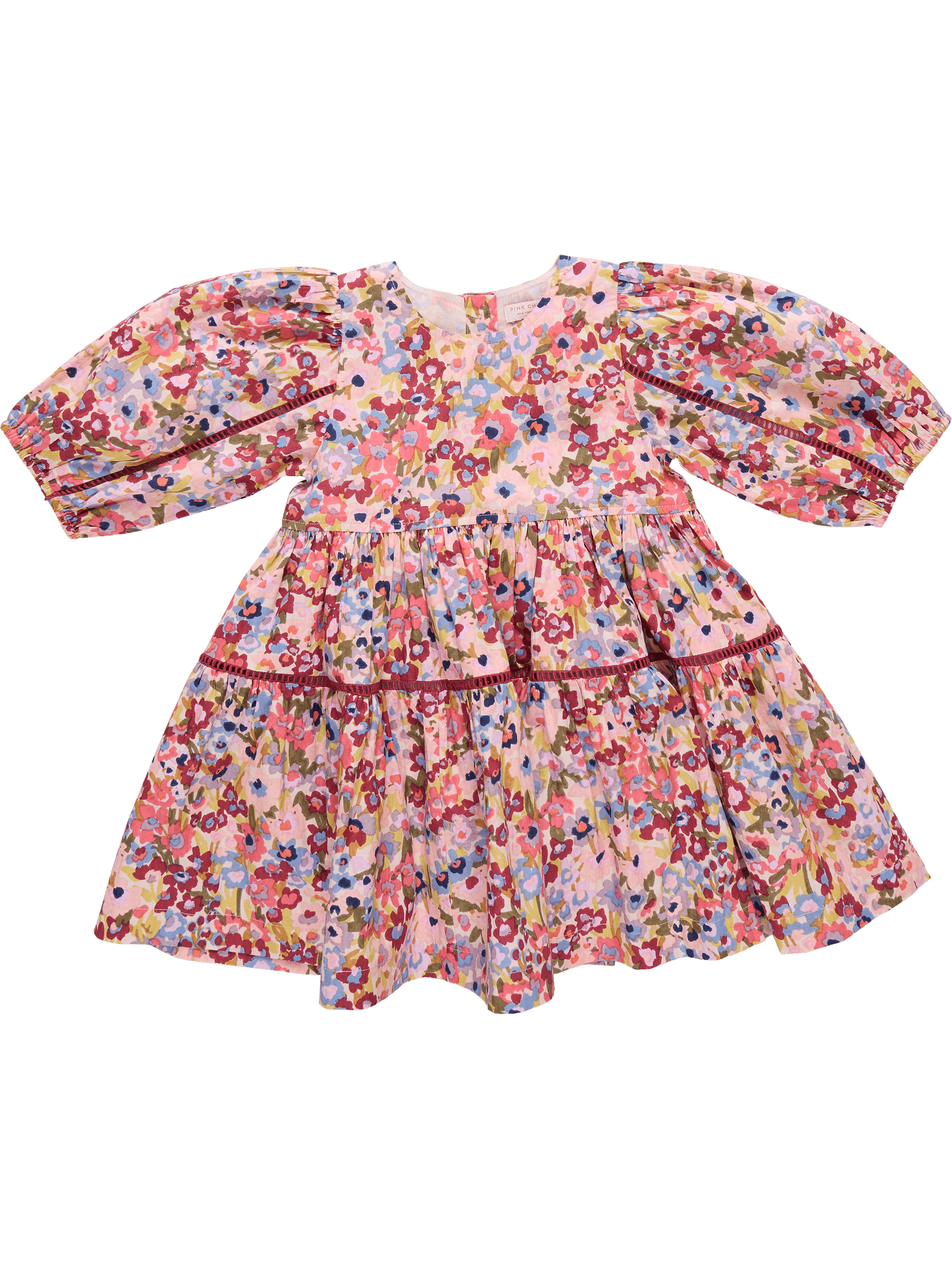 Maribelle Dress - Burgundy Sketched Floral