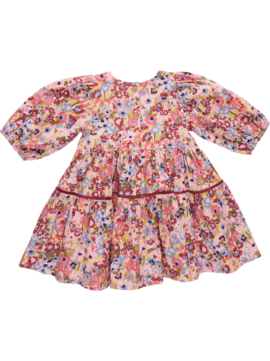 Maribelle Dress - Burgundy Sketched Floral