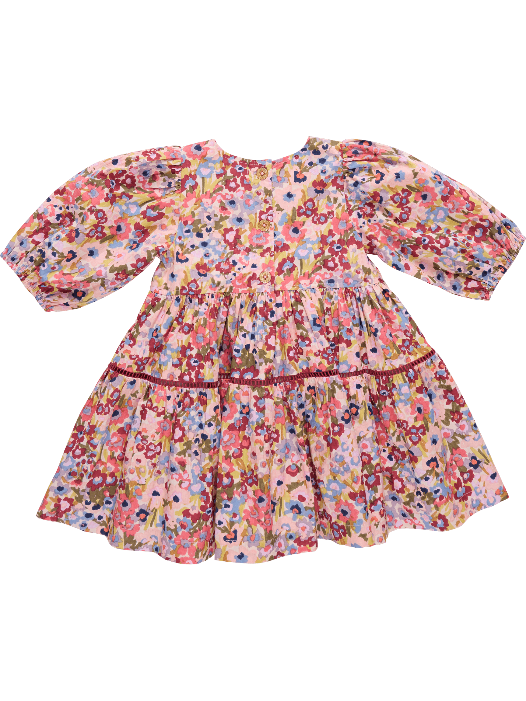 Maribelle Dress - Burgundy Sketched Floral