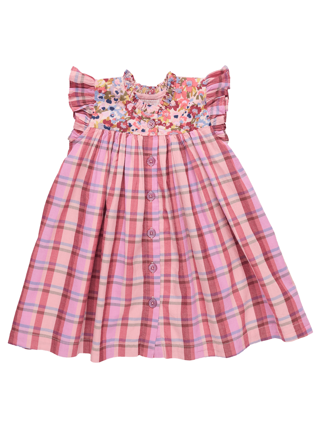 Kaylee Dress - Burgundy Madras Plaid