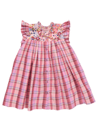 Kaylee Dress - Burgundy Madras Plaid