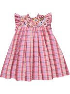 Kaylee Dress - Burgundy Madras Plaid