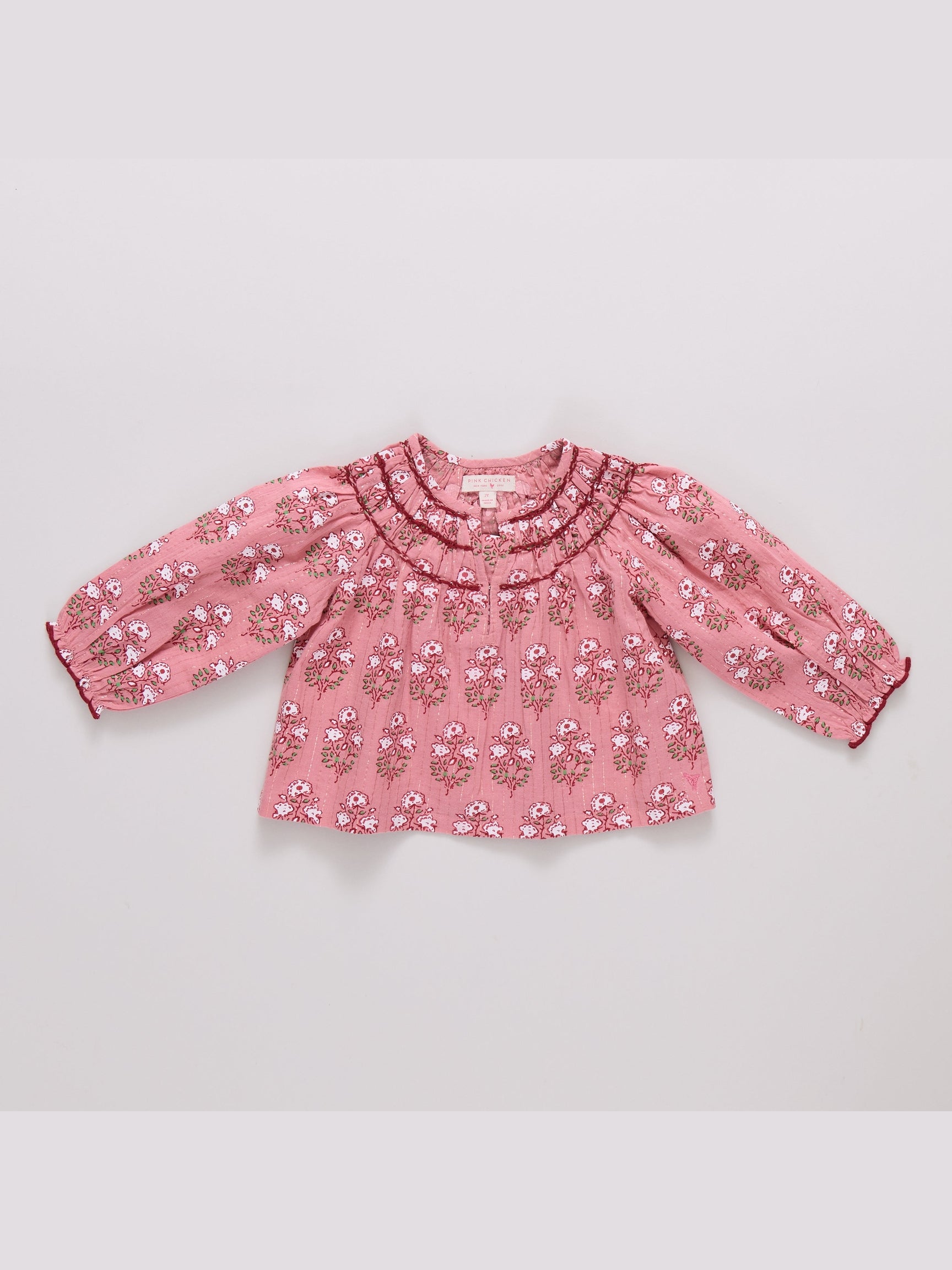 Ava Top - Pink Strawflower
