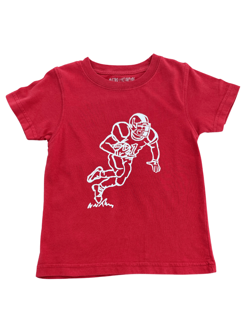 Crimson/White Football Player T-Shirt