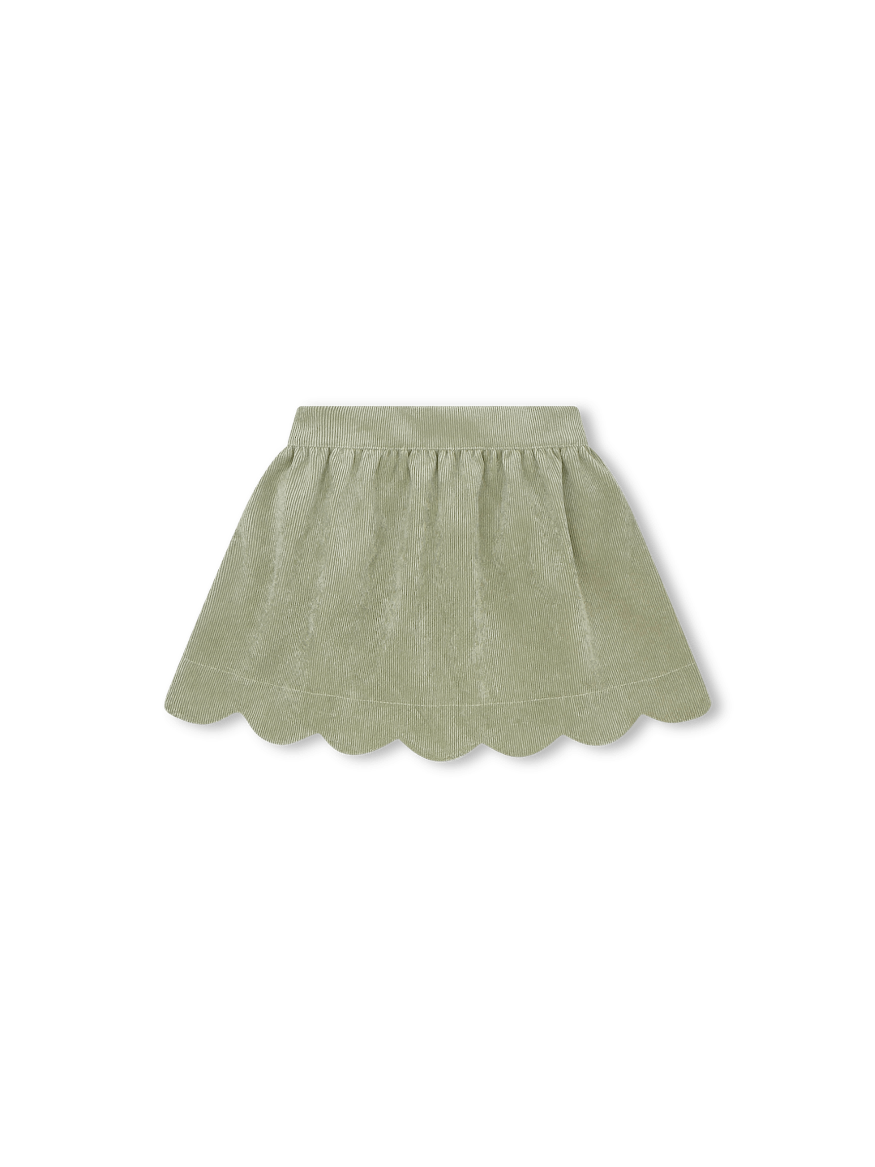 Susie Scallop Skirt - Sweetgrass Corduroy