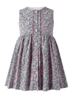 Scalloped Floral Button-Front Dress