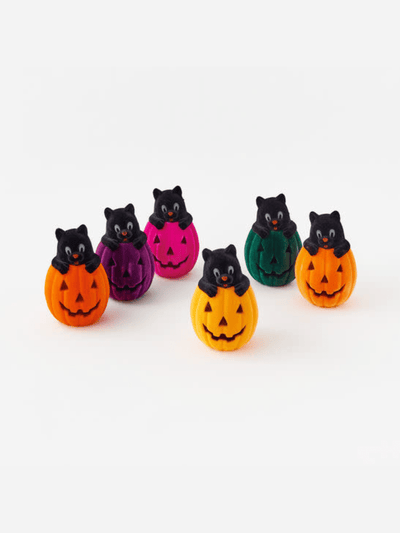 Flocked Cat Pumpkin