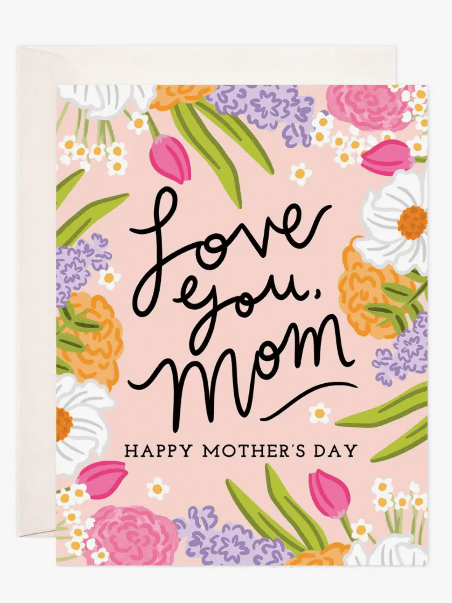 Love Mom Floral Greeting Card