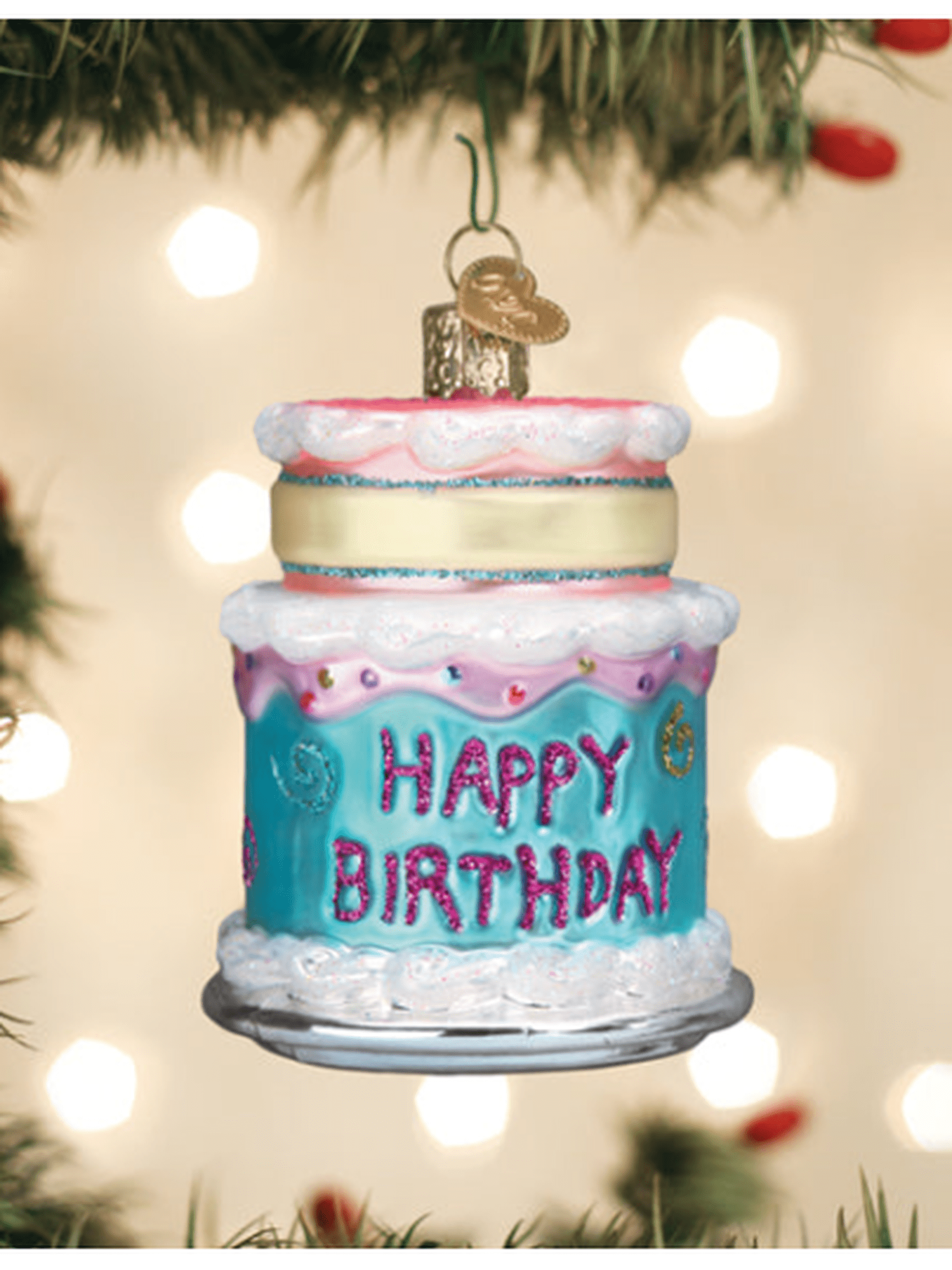 Happy Birthday Cake Ornament - Posh Tots Children's Boutique