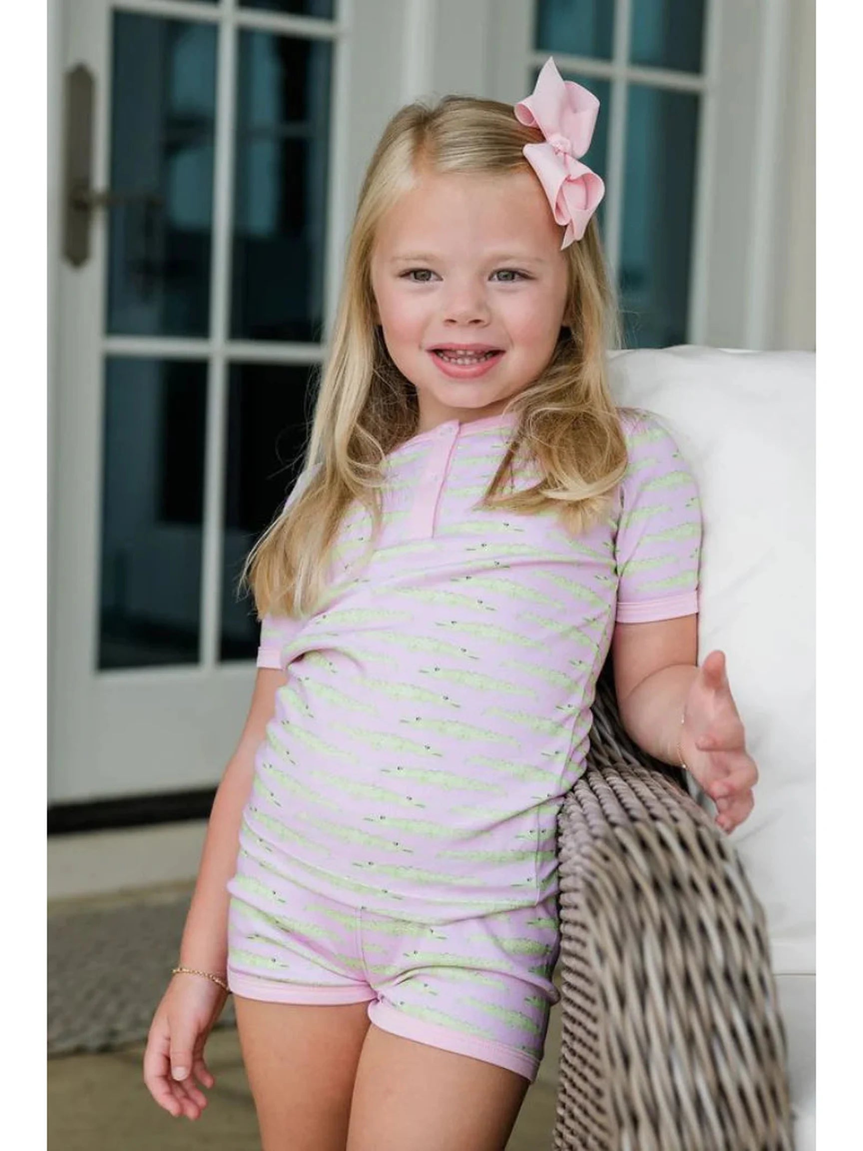 Two Piece Pajama - See Ya Later Alligator Pink