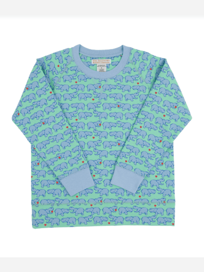 Cassidy Comfy Crewneck - Hugga Hippo / Beale St Blue