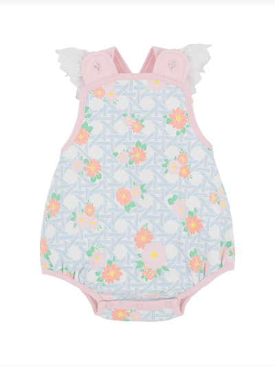 Saylor Sunsuit - Cayman Island Cane/Palm Beach Pink