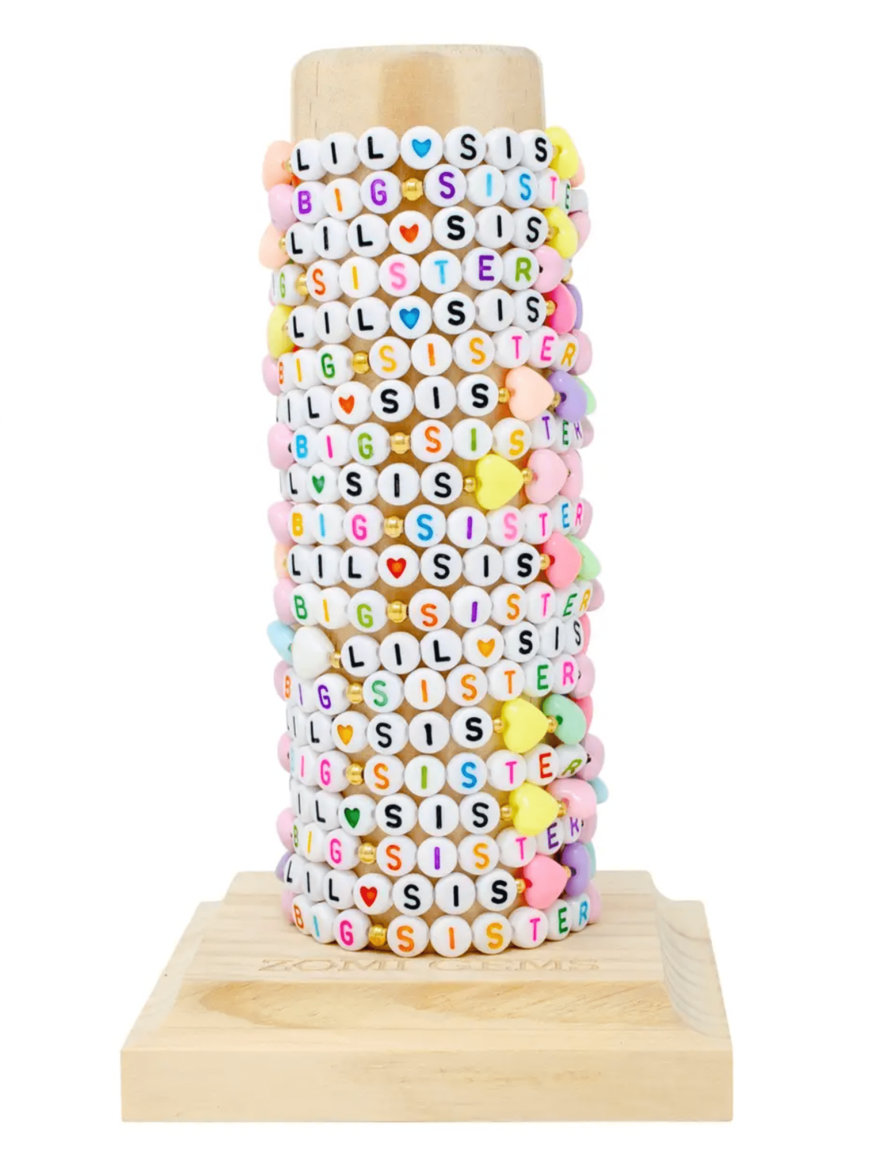 Big Sis/Lil Sis Hearts Bracelet Tower