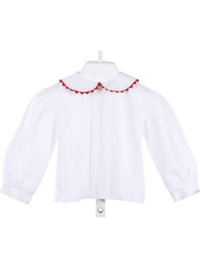 Long Sleeve Blouse w/Red Ric Rac