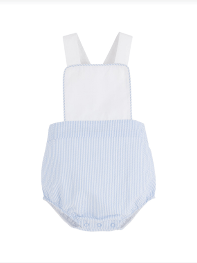 Sayre Sunsuit - Breakers Blue Seersucker/Worth Ave White