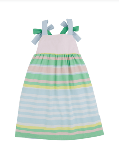 Macie Midi Dress - Sarasota Stripe/Palm Beach Pink/Buckhead Blue/Grace Bay Green