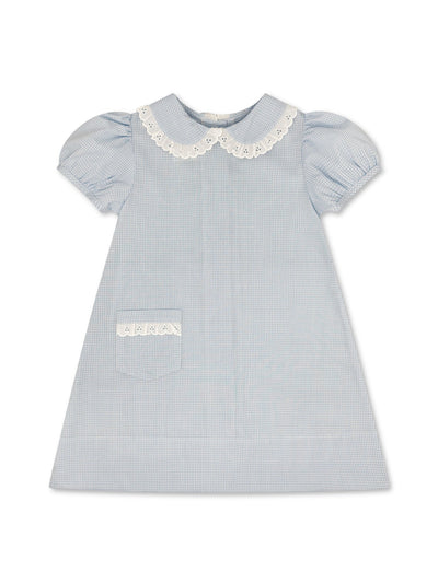 1956 Pocket Dress - Baker Blue Mini-gingham