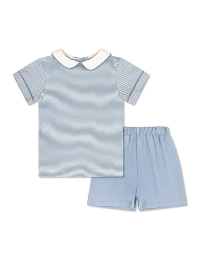 Sibley Short Set - Seaside Blue Ministripe/Dallas Blue