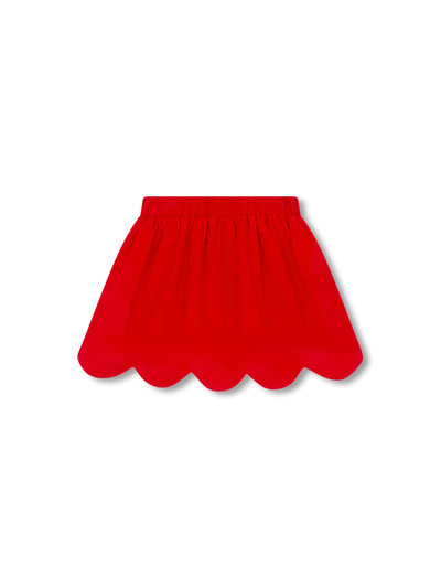 Susie Scallop Skirt - High Point Red Corduroy