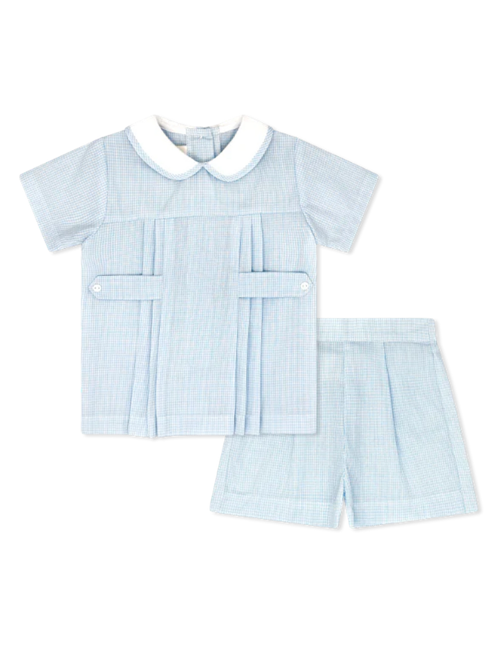 PRE-ORDER Andrew Short Set - Baker Blue Minigingham