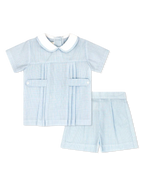 PRE-ORDER Andrew Short Set - Baker Blue Minigingham