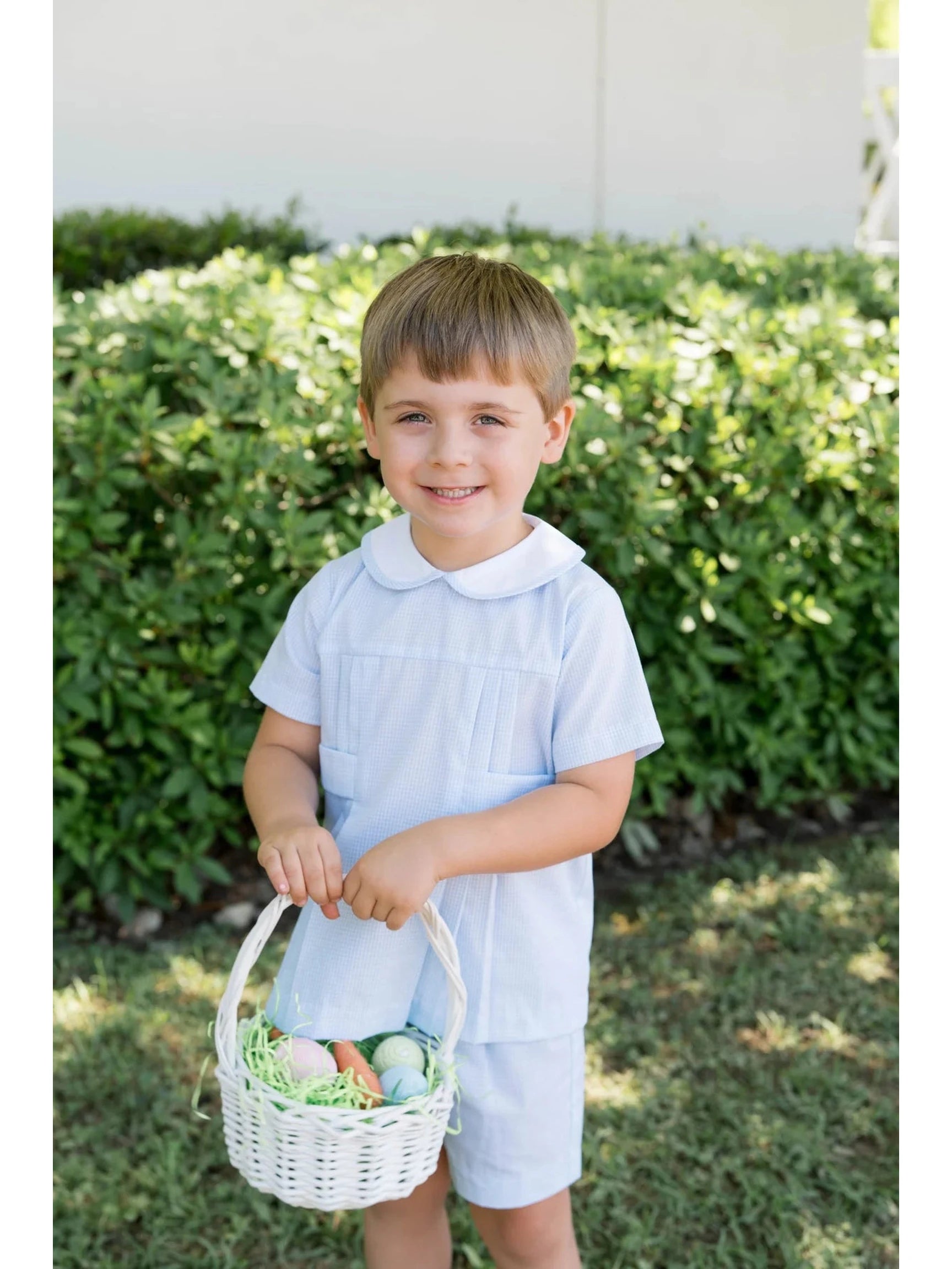 PRE-ORDER Andrew Short Set - Baker Blue Minigingham