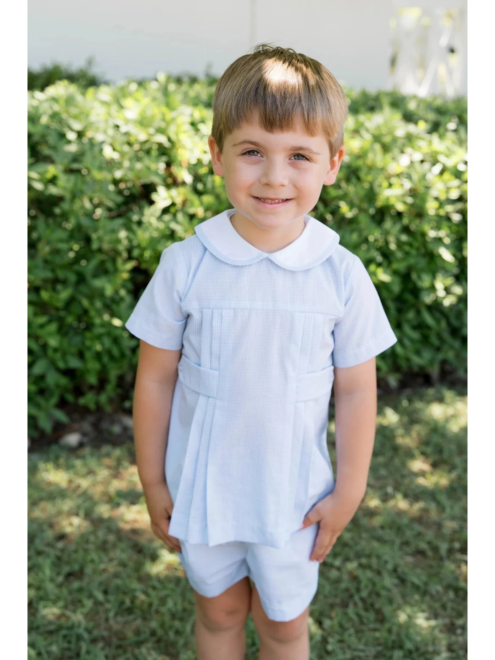 PRE-ORDER Andrew Short Set - Baker Blue Minigingham