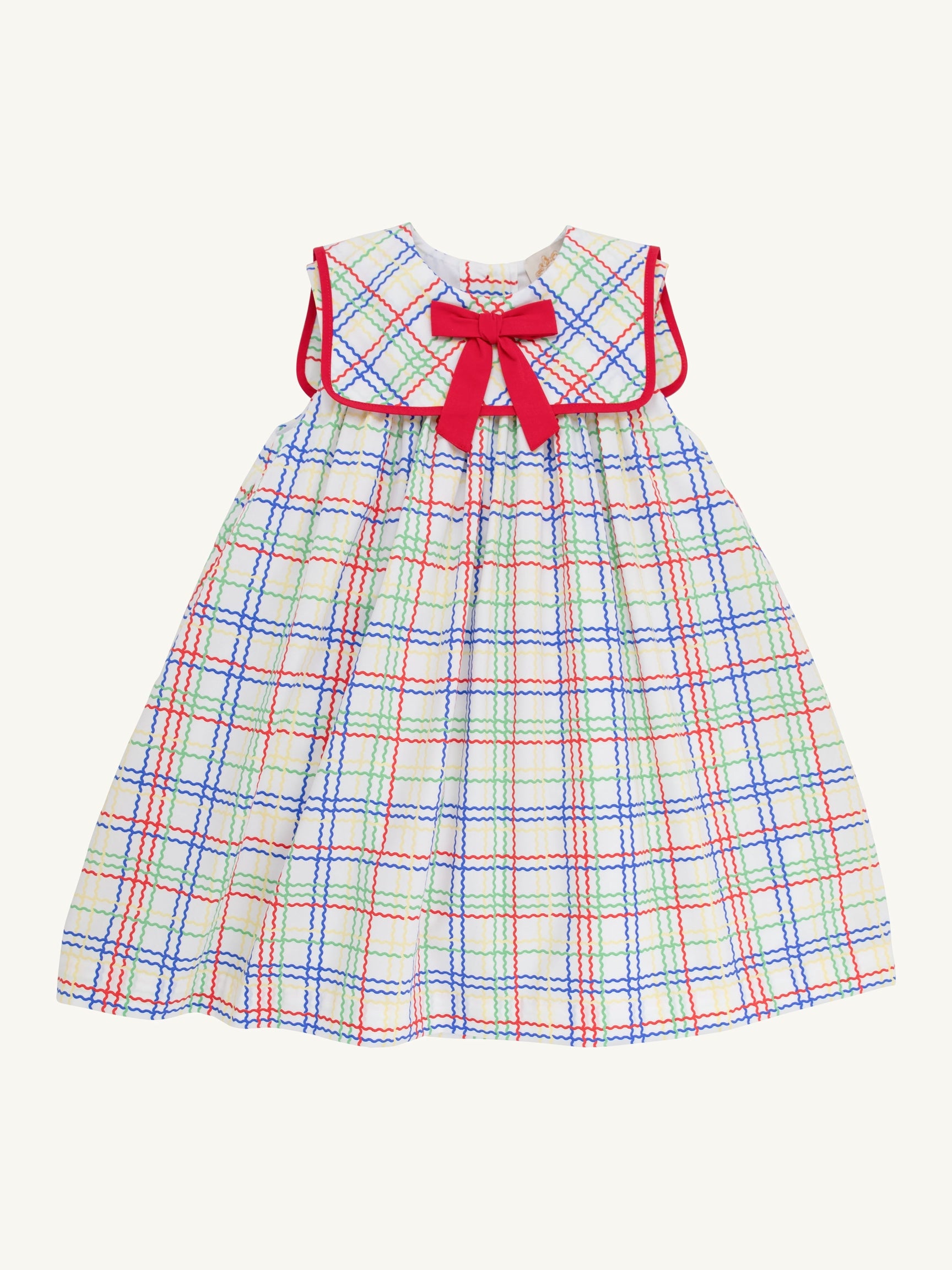 Sleeveless Stewart's Square Collar Dress