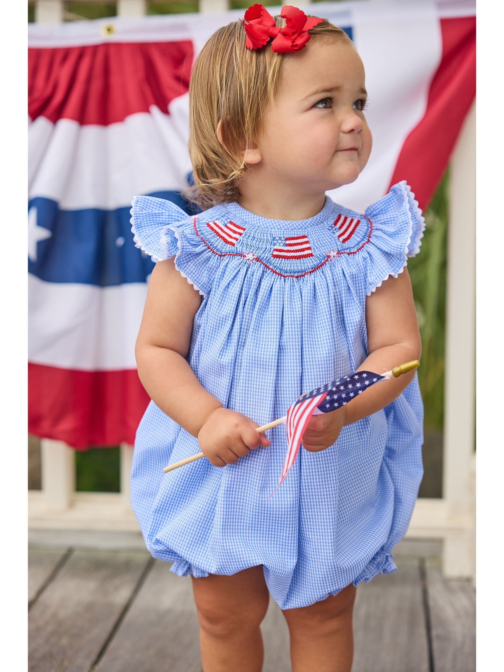 Smocked Bishop Bubble - Flags