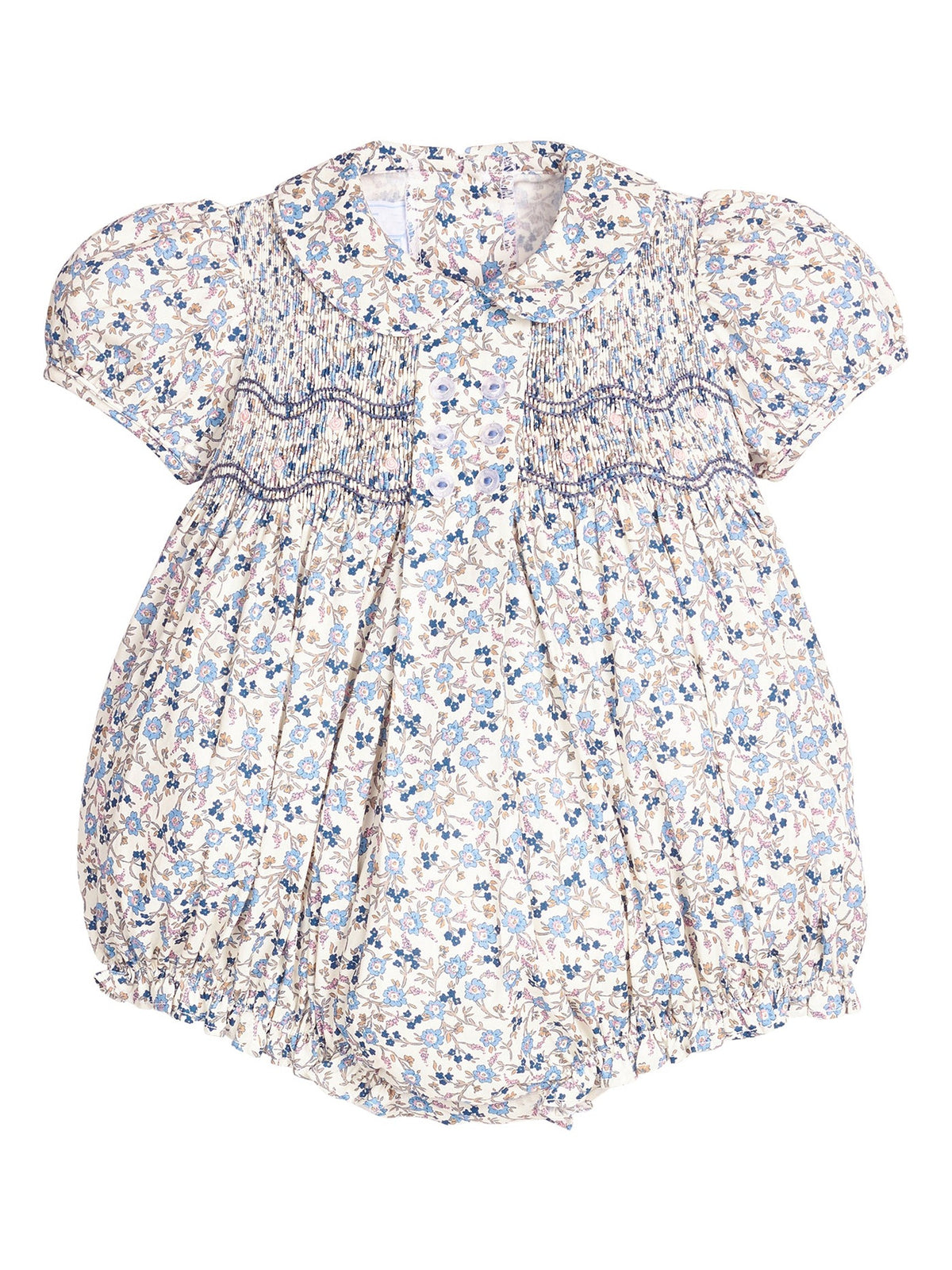 Smocked Bridget Bubble - Wisteria Floral