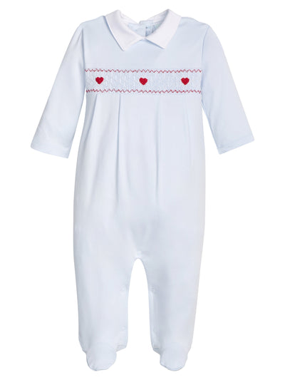 PRE-ORDER Smocked Hearts Footie - Posh Tots Children's Boutique