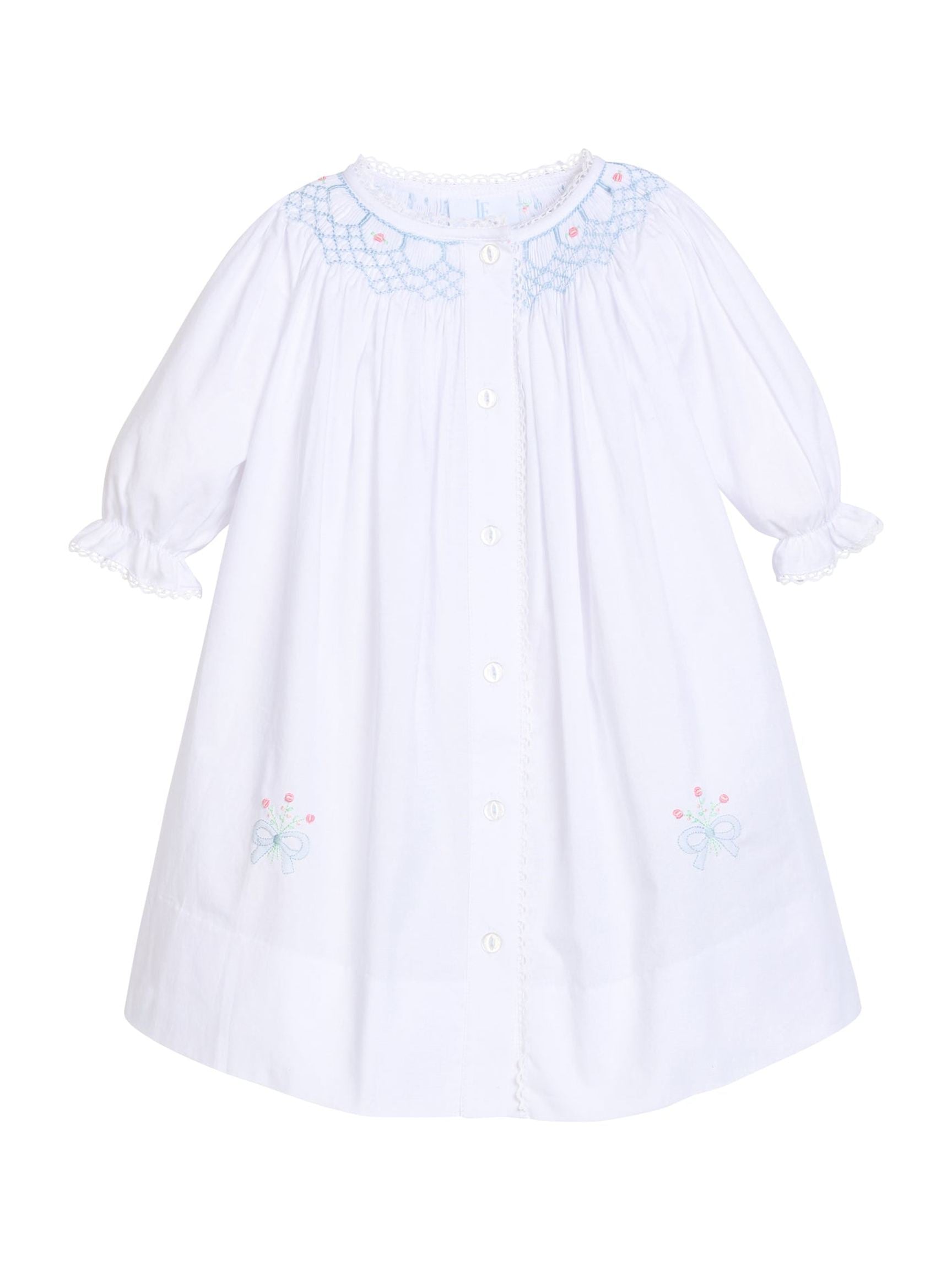 Smocked Heirloom Gown - Blue Bell