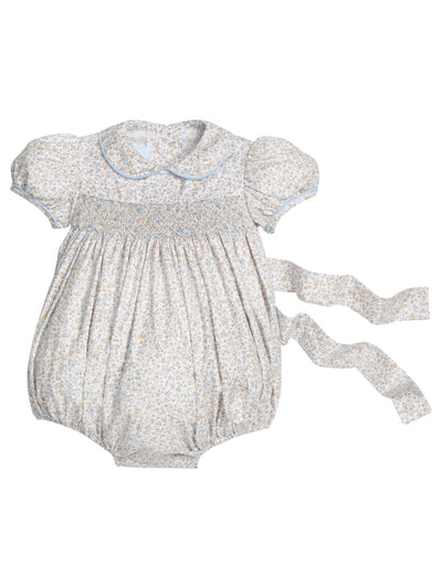 Smocked Peter Pan Bubble - Winthrop Floral