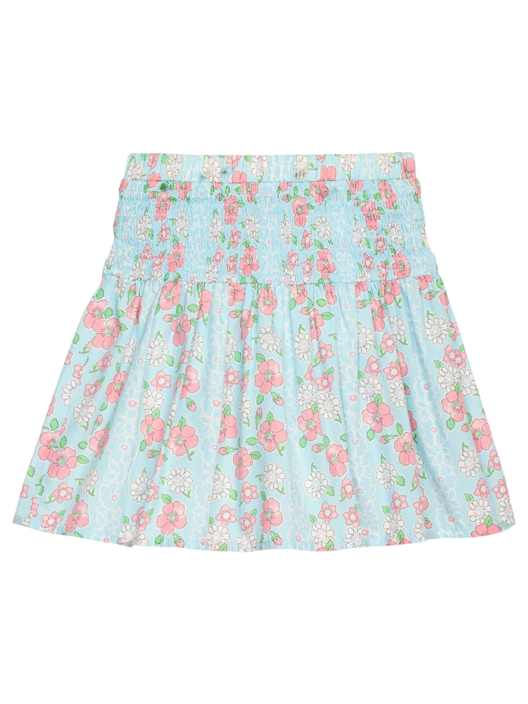 Smocked Waist Skirt - Meadow Marguerite Floral