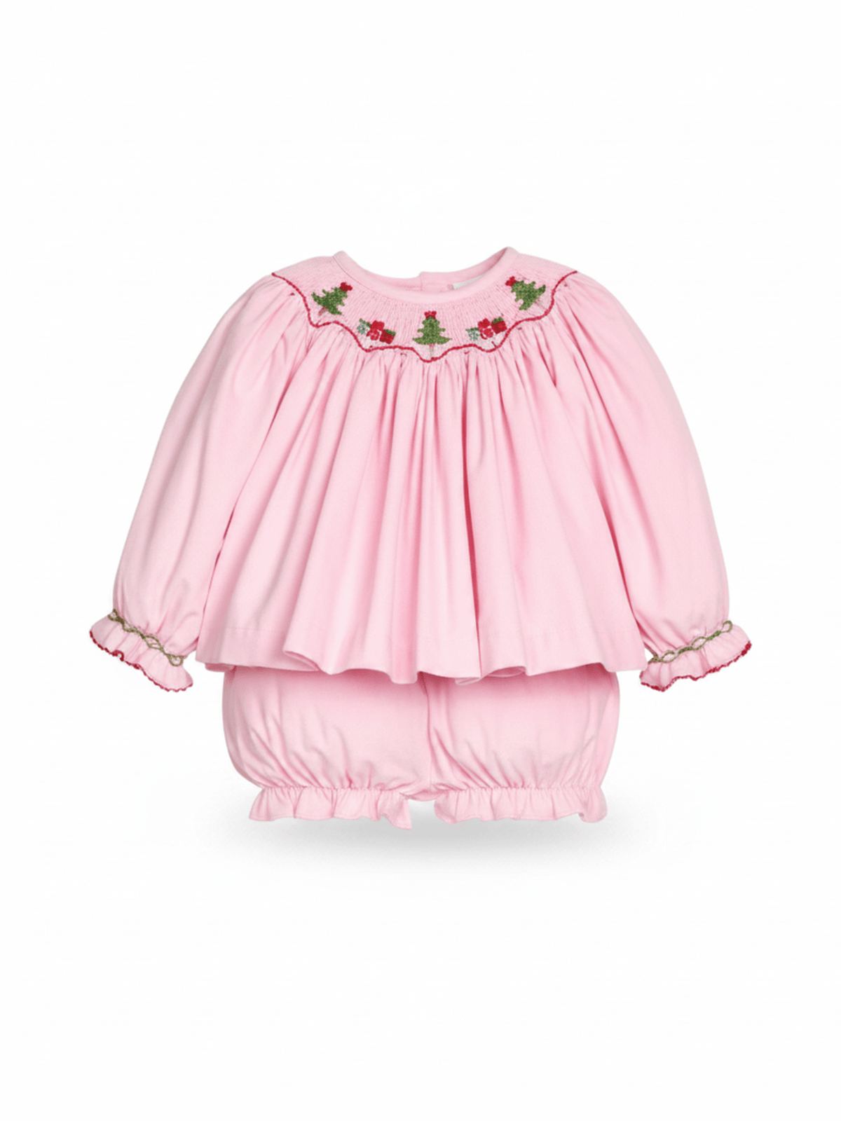 Smocked Bishop Bloomer Set - Holly Days