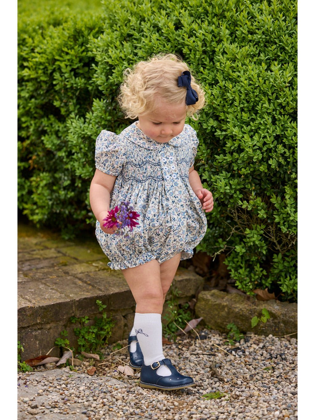 Smocked Bridget Bubble - Wisteria Floral