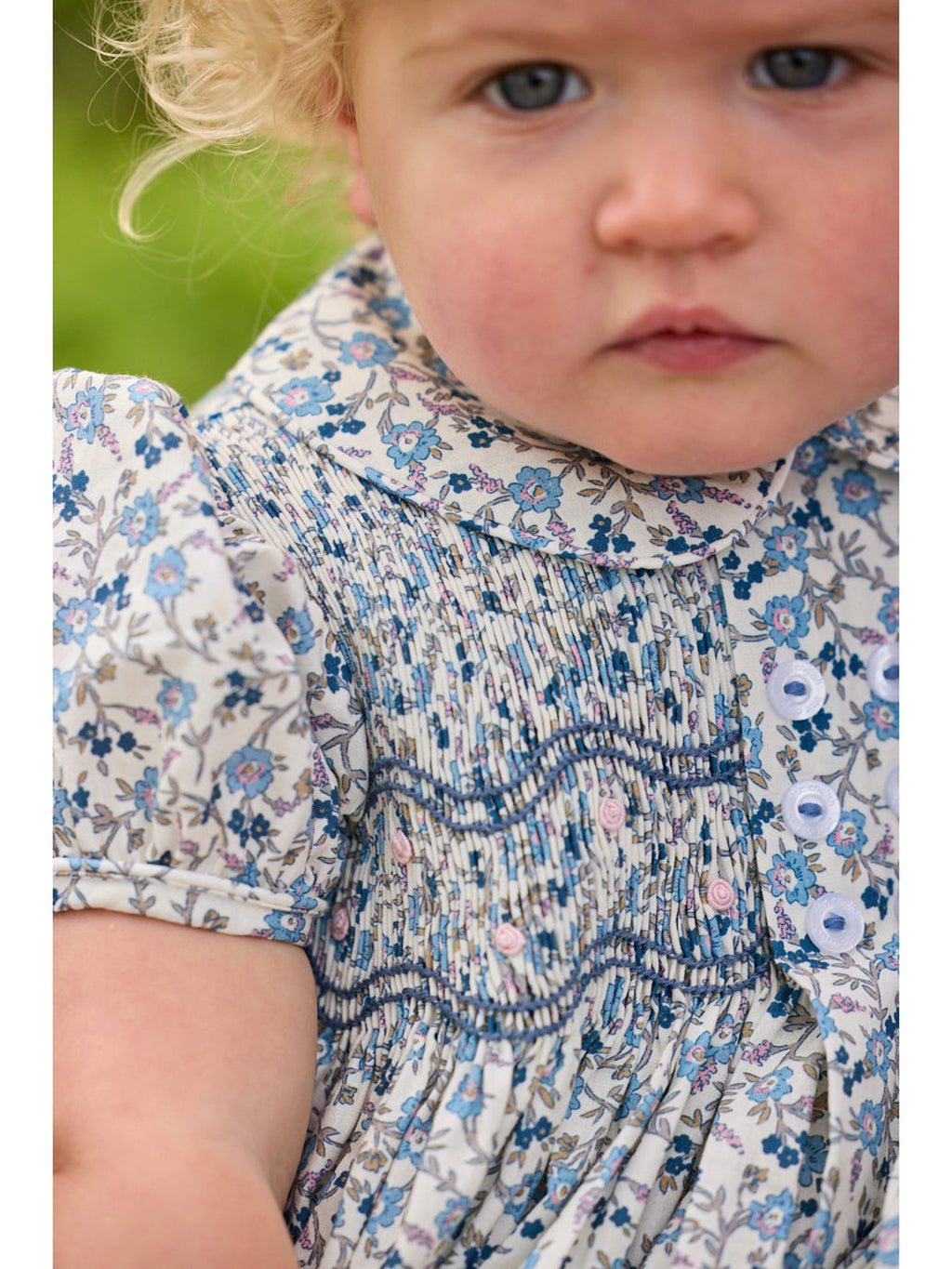 Smocked Bridget Bubble - Wisteria Floral