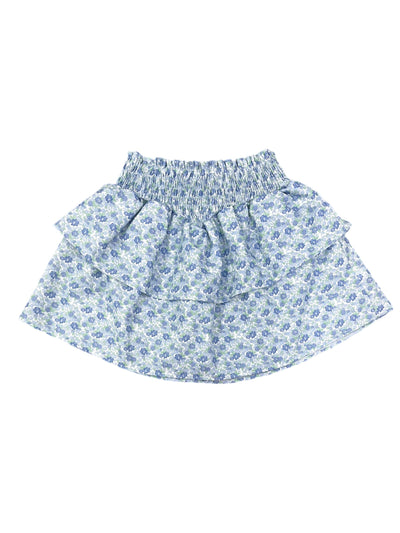 PRE-ORDER Blue Floral Smocked Skirt